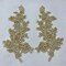 1 Pair Beaded & Corded Floral Lace Applique 100% Polyester Net Mesh 12" X 3.5" Each Side